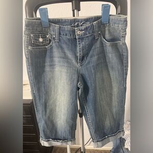 INC International Concepts Women's Cropped Blue Denim Jeans